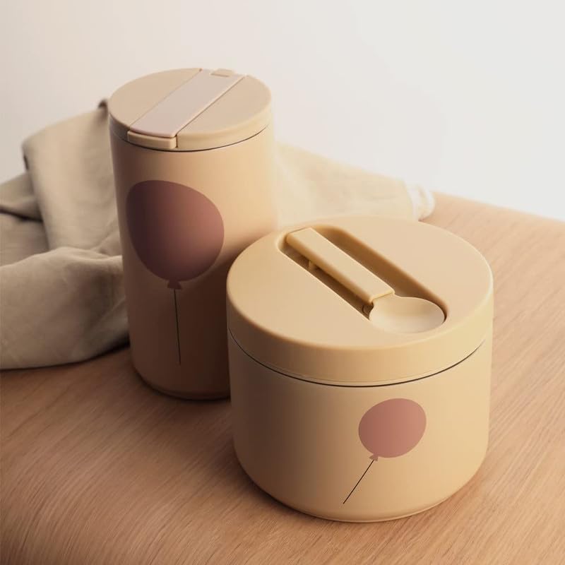 Design Letters thermobehälter für essen mit löffel | warmhaltebehälter essen für müslibecher, joghur