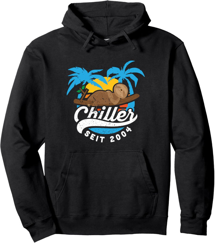 20. Geburtstag Geschenk Lustiges Faultier Chiller seit 2004 Pullover Hoodie