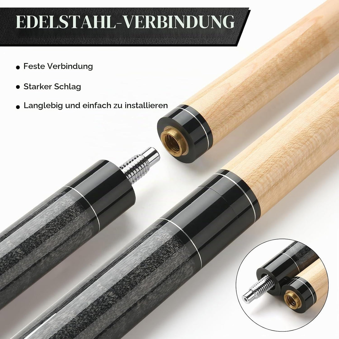 Pool Queue, 58 Zoll Billard Queue Kanadischer Ahornholz Pool Cue 13mm Spitzen für Professionelle Bil