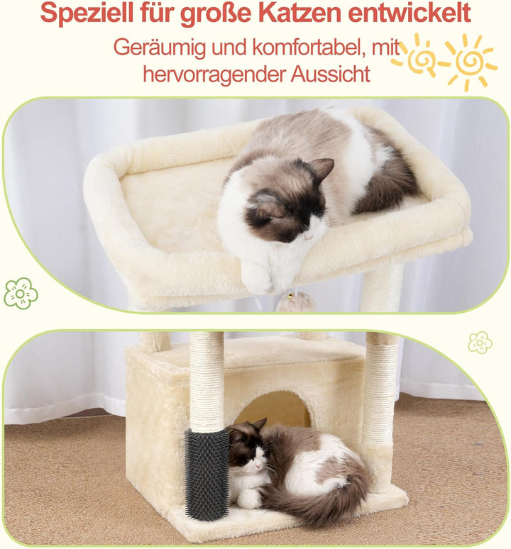Hey-brother Kratzbaum, Katzenbaum für Grosskatze und Maine-Coon-Katzen, mehrstöckiger Stabil Katzenk