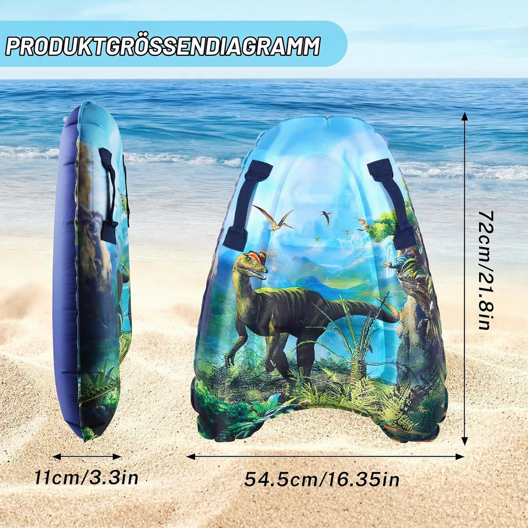 Aufblasbares Bodyboard, Shyllin Bodyboard mit Griffen, Surfbrett Aufblasbar, Mini Luftmatratze, Schw
