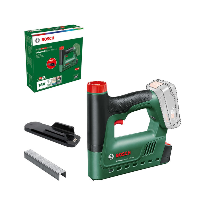 Bosch Akku-Tacker UniversalTacker 18V-14 (Tackern/heften in Weich-und Hartholz; für Klammern und Näg