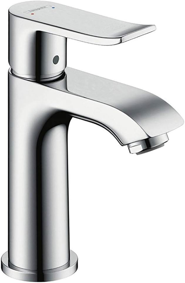 hansgrohe Wasserhahn Metris (Armatur mit Auslauf Höhe 100mm und Zugstangen-Ablaufgarnitur) Chrom Chr