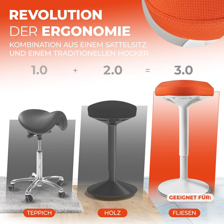 SMART-Sitzen: Bürohocker | Hocker | Sitzhocker ergonomisch für Arbeit & Freizeit | Ergonomischer Hoc