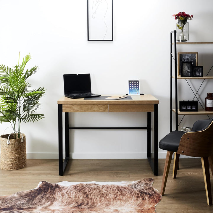 CMP HD3722 MESA DESPACHO Madera Y Metal, Holz, 110x110x16 cm