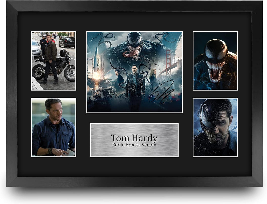 HWC Trading FR A3 Tom Hardy Venom Gifts Autogramm, gedruckt, signiert, für Film-Fans, gerahmt, A3 To