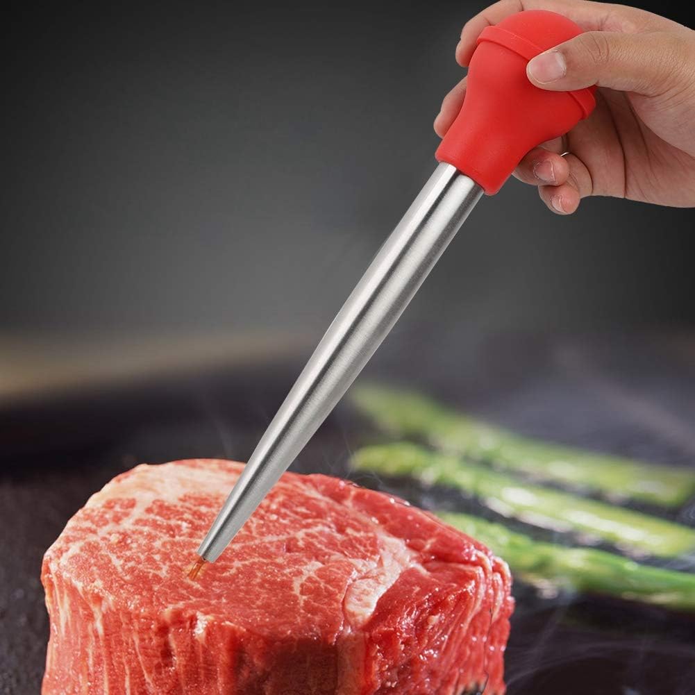 MOUMOUTEN Puten-Baster, Edelstahl-Marinaden-Gewürz-Injektor, Gummiball, Hitzebeständige Fleisch-Bast