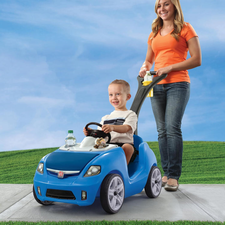 Step2 Whisper Ride Kinderauto/Rutscher in Blau | Spielzeug Auto mit Schiebestange | Kinderfahrzeug/R