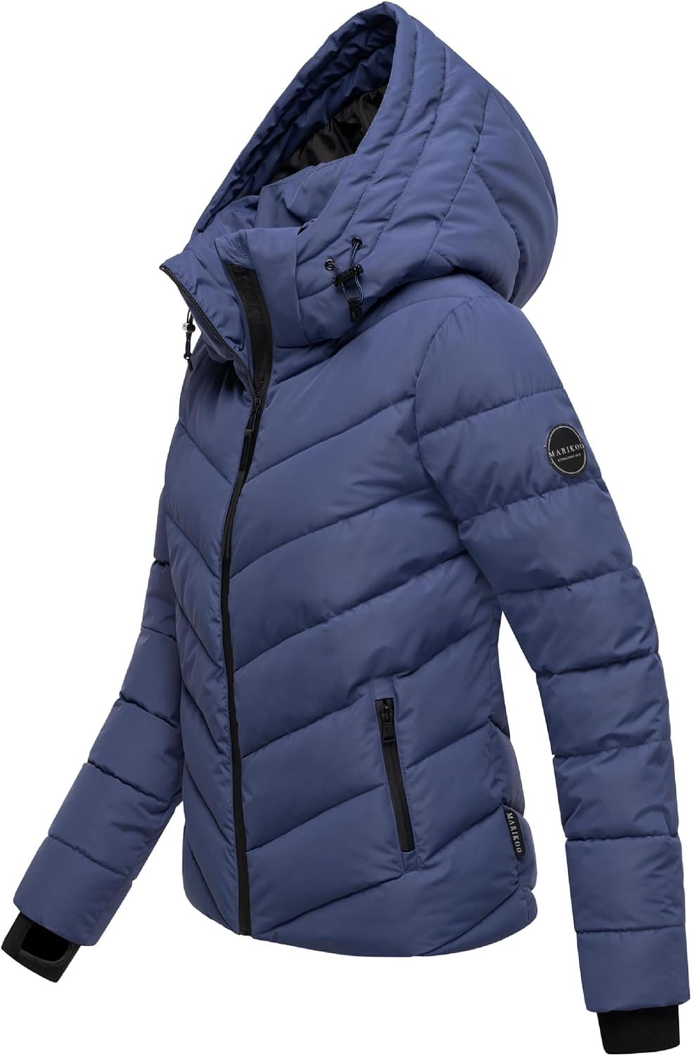 MARIKOO Damen Winterjacke warme Steppjacke mit abnehmbarer Kapuze Samuiaa XVI XS-3XL XS Blue Violet,