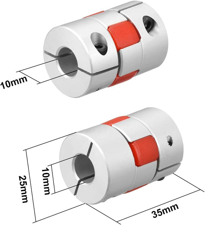 sourcing map 2pcs Wellenkupplung 10mm bis 10mm Bohrung L35xD25 Flexibles Kupplungsgelenk für Servo S