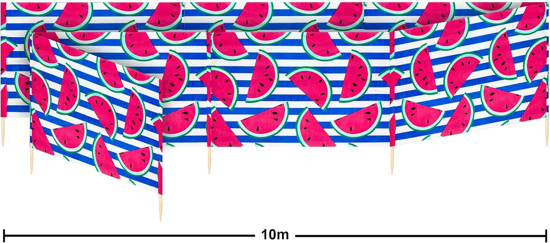 Ladeheid Windschutz Strand Sichtschutz mit Holzstab praktisches Strand Zubehör LAEX001 10 m Wasserme