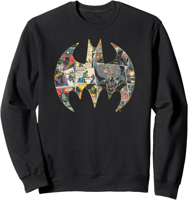 Batman Comic Collage Bat Logo Sweatshirt