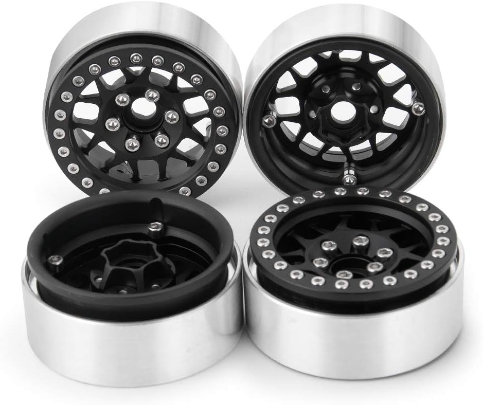 AXspeed 1,9 Zoll Beadlock Felgen, Metallische Felge Set für 1/10 RC Crawler Axial SCX10 RedCat TRX-4