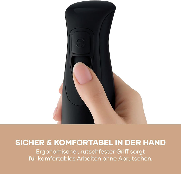 Severin 4-in-1 Stabmixer inkl. 700ml Mix- & Messbecher, Schneebesen, Zerkleineraufsatz, Mixstab, abn
