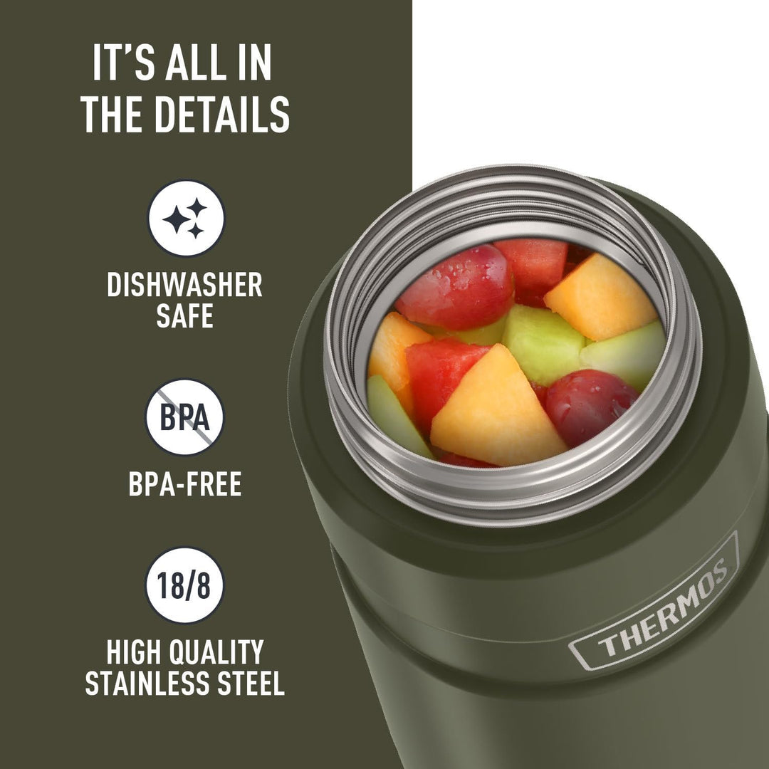 Thermos Vakuumisolierte Lebensmitteldose, Edelstahl, 680 ml, Armeegrün Grün (Army Green), Grün (Army