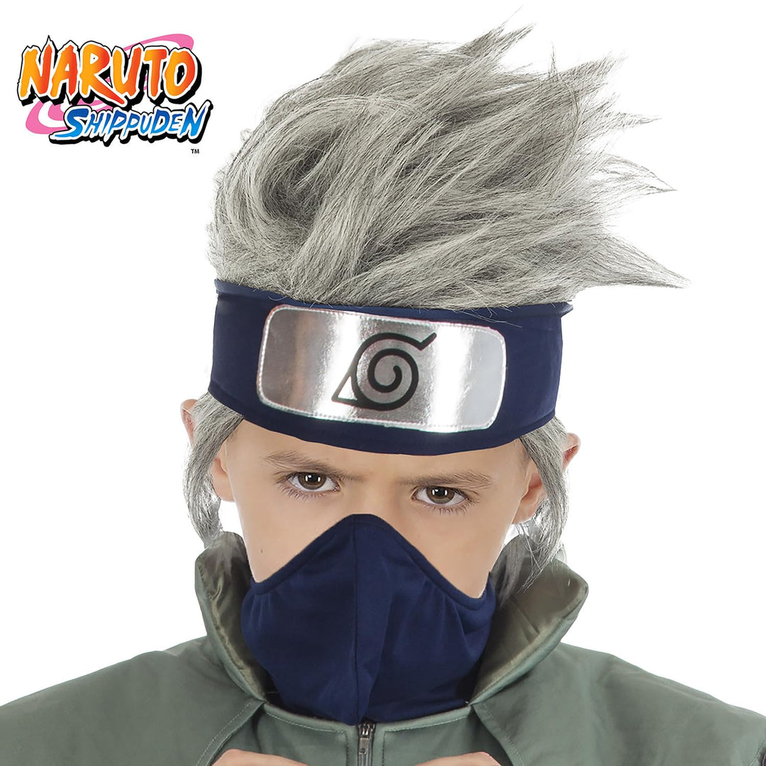 Vegaoo Kakashi-Perücke für Kinder Kostümzubehör Manga - Grau, Silber