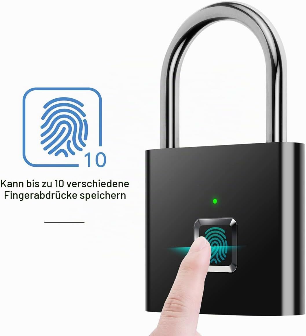 AICase Vorhängeschloss Fingerabdruck Padlock,Schlüsselloses Vorhängeschloss,gepäckschloss Ohne Bluet