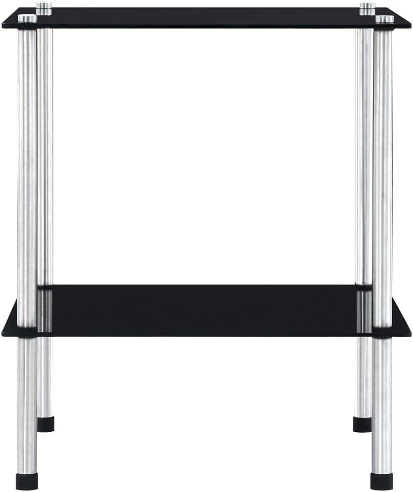 ZQQLVOO Regal mit 2 Ablagen Schwarz, Bücherregal, Organizer Bücherschrank, Bookshelf, Würfelregal, S