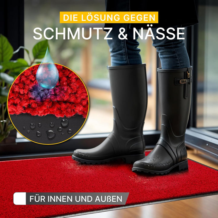 Entrando Schmutzfangmatte - für innen und aussen, wetterfest, waschbar, rutschfest - ideal für Flur,