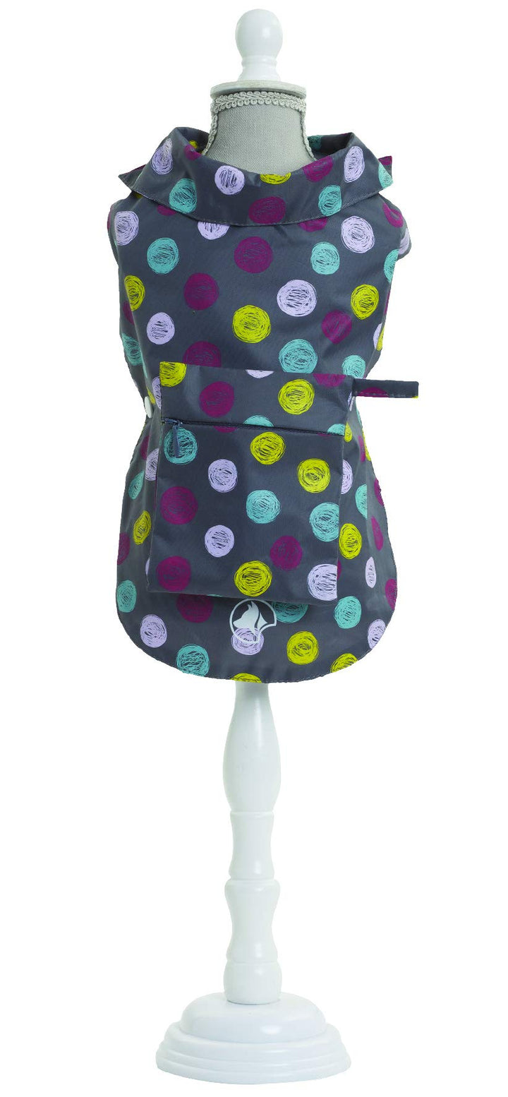 Croci Hunde-Regenmantel mit Aufdruck aus regenfestem Nylon, 30 cm, Grau grau 30 cm, grau 30 cm