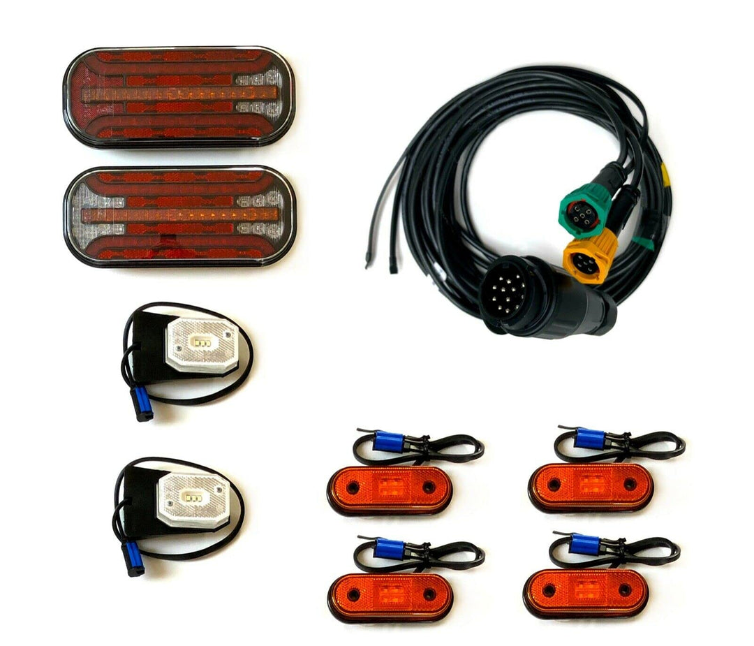 Anhängerbeleuchtung Set LED Rückleuchten und Umrissleuchten mit Schnellanschluss 13 pol. Kabelsatz 5