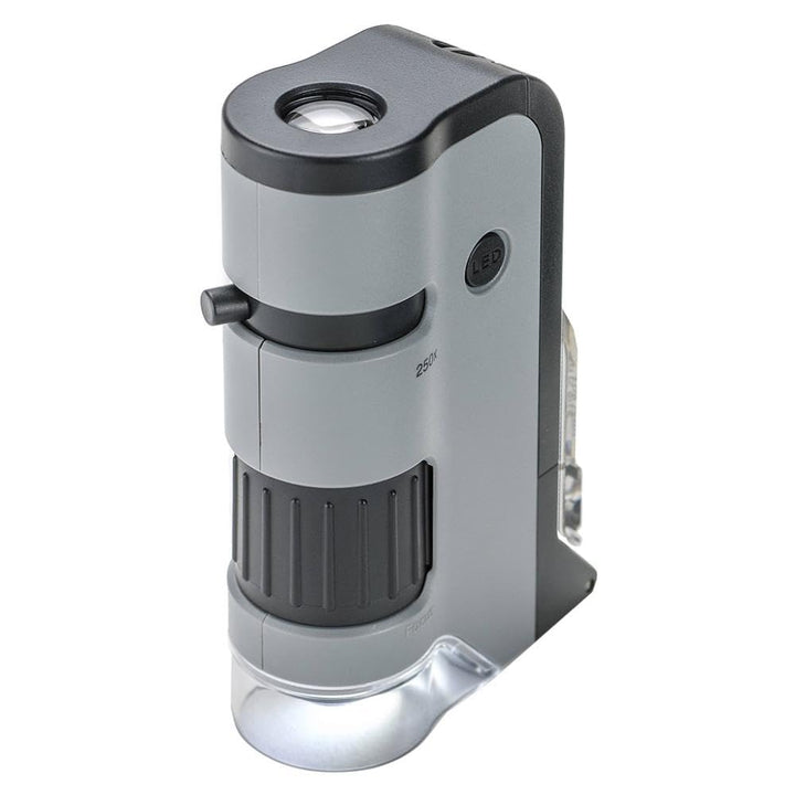 Carson MicroFlip 100x-250x Taschenmikroskop mit Smartphone-Adapter für Fotos und Videos (MP-250), Mi