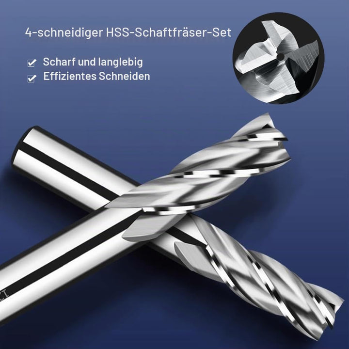 ASNOMY 10Stück HSS Schaftfräser CNC Drehmaschine geraden Schaft 2-12 mm, 4 Flöte Spiralfräser Schnei