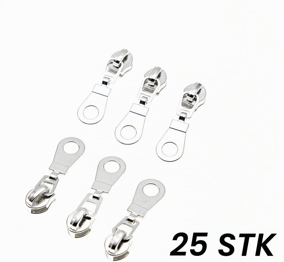 #5 Metallic Nylonspulen-Reissverschlüsse Meterware 10 Yards wein rotes Klebeband mit 25 Stück Silber