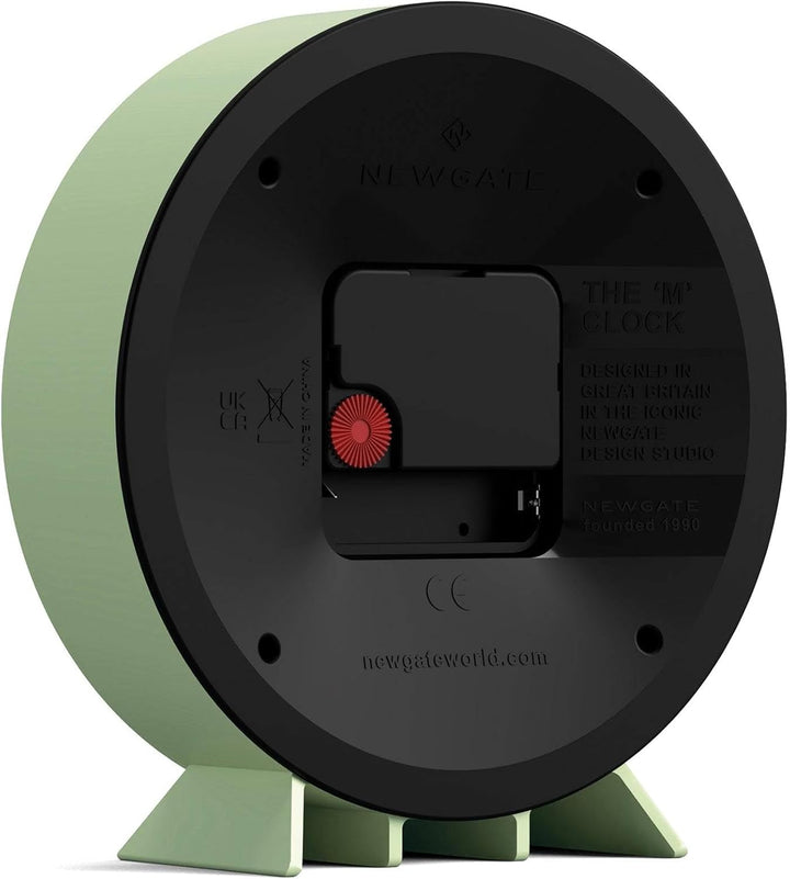 NEWGATE® M Mantel Echo schreibtischuhr | Modernes rundes Design | Neo mintgrün | Leicht lesbare Zahl