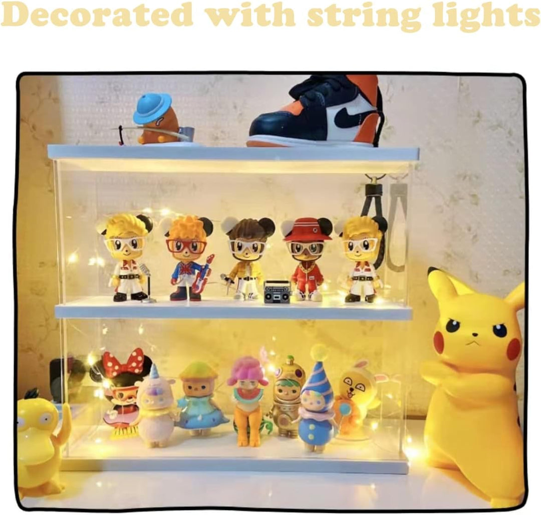 Nynelly 2 Ebenen Vitrine aus Acryl, transparent, zur Aufbewahrung, für Vitrine, staubdicht, für Acti