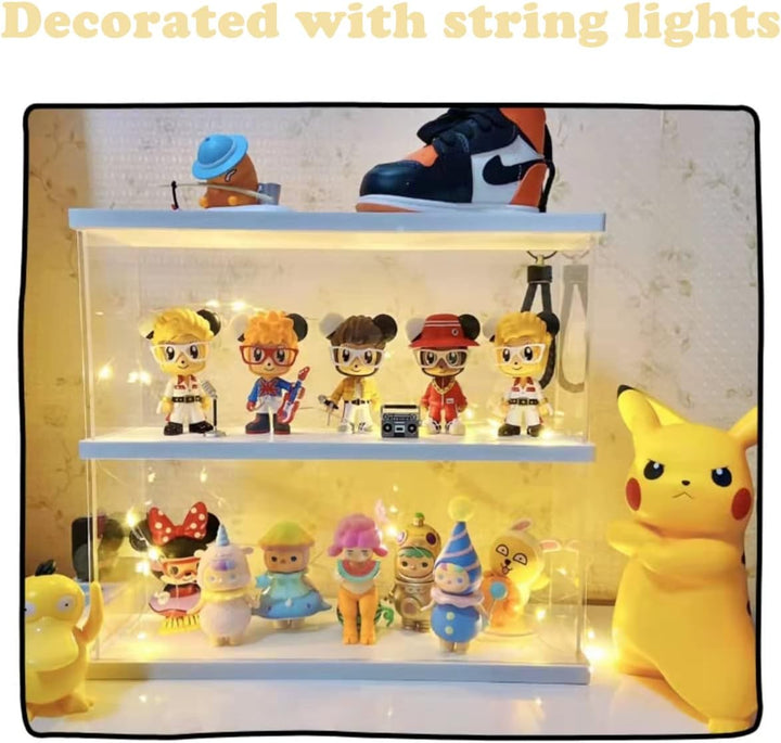 Nynelly 2 Ebenen Vitrine aus Acryl, transparent, zur Aufbewahrung, für Vitrine, staubdicht, für Acti