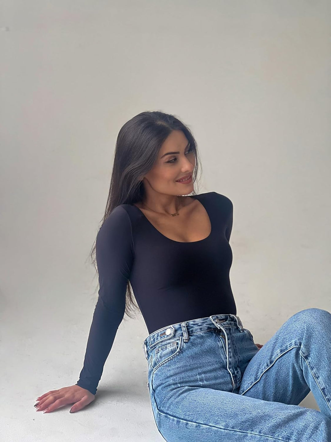 SHAPERX Body Damen Höhe Dehnbar Bodysuit Elegant Rundhals Leotard Racerback Top mit Tanga Body Suit