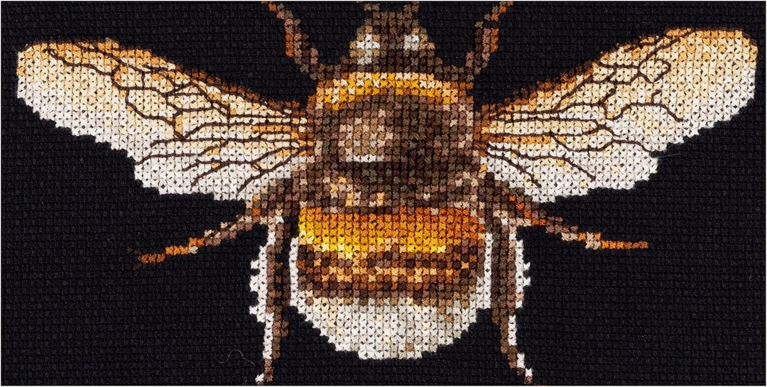 Thea Gouverneur - Kreuzstich-Set - Hummel - Aida Schwarz - 18 Count - Für Erwachsene - 3018.05 3018.