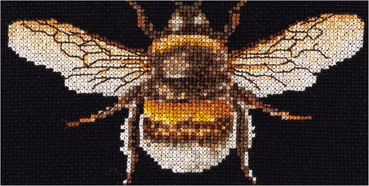 Thea Gouverneur - Kreuzstich-Set - Hummel - Aida Schwarz - 18 Count - Für Erwachsene - 3018.05 3018.