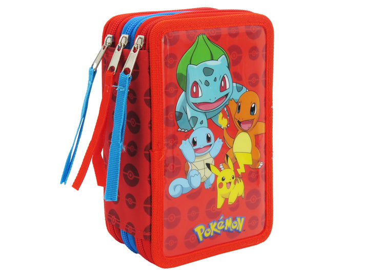 CYPBRANDS Pokémon-Federmäppchen, 3-stöckig, Schulmaterial, Mehrfarbig, offizielles Produkt