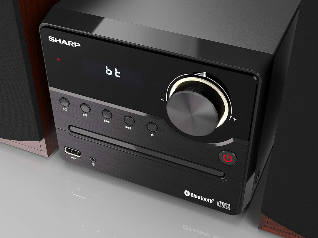 SHARP XLB512BR Mirco-Soundsystem 45W (UKW/FM-Radio, Bluetooth, USB, CD, MP3), braun Mikrosoundsystem