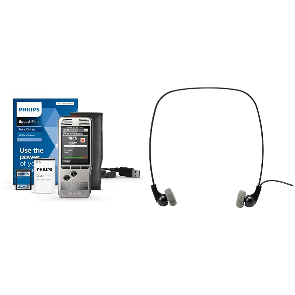 Philips PocketMemo DPM6000 Digitales Diktiergerät, Audiorecorder, Aufnahmegerät inkl. Diktiersoftwar