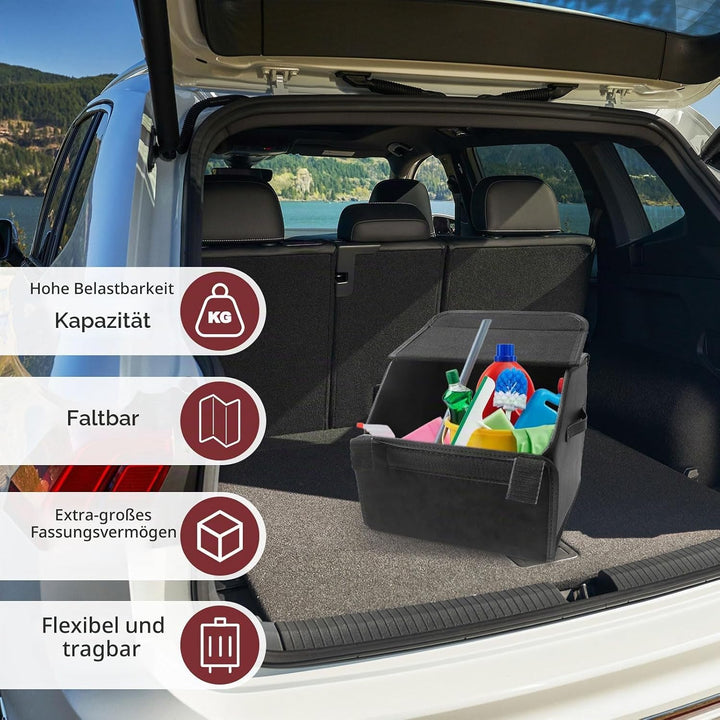Auto Organizer Kofferraum Leder Aufbewahrungsbox Faltbarer Mehrzweck Kofferraumtasche Sitzaufbewahru