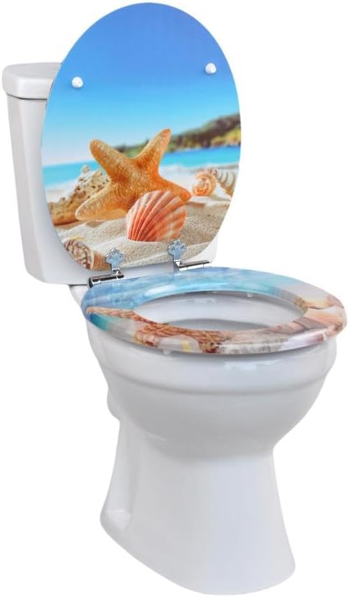 MDF-Toilettensitz mit Soft-Close-Mechanismus, O-förmiger Toilettensitz mit verstellbaren Scharnieren