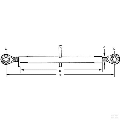 Kramp Oberlenker Auge/Auge 180, 1-1/8in Kat.1/1 Z119180KR | 8716106159437