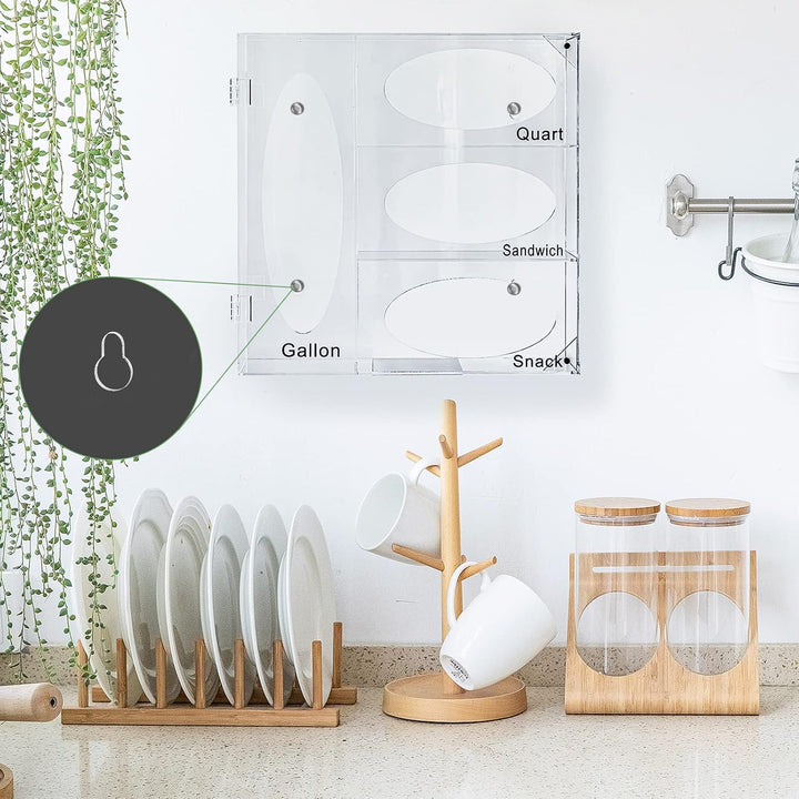 SETROVIC Acryl-Ziplock-Lebensmittelbeutel, Aufbewahrungs-Organizer aus Acryl, für Küchenschublade, f