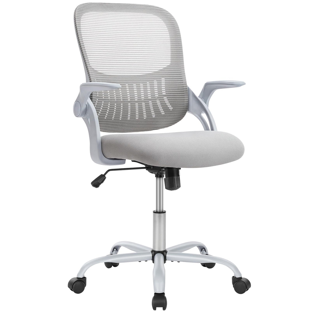 Sweetcrispy Bürostuhl Ergonomisch, Schreibtischstuhl mit Lendenwirbelstütze, Höhenverstellbarkeit St