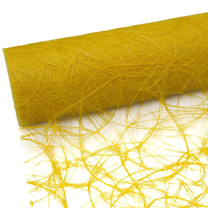 Sizoweb Tischband - 25 Meter Rolle + 100 Deko Herzen Gratis (30cm Breite, in Sonnengelb) 30cm Sonnen