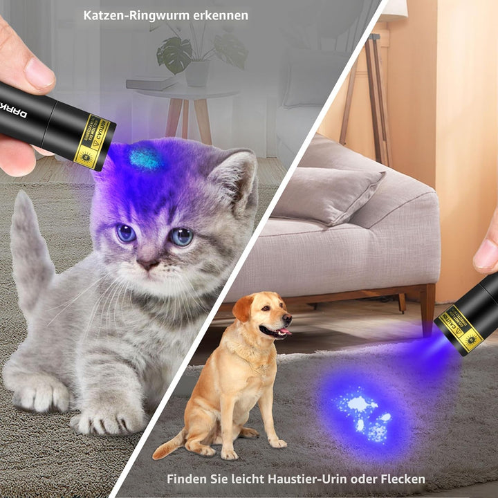 DARKBEAM UV Taschenlampe 365nm Schwarzlicht und 395nm Licht Aufladbar USB, Mini Ultraviolett LED Lic