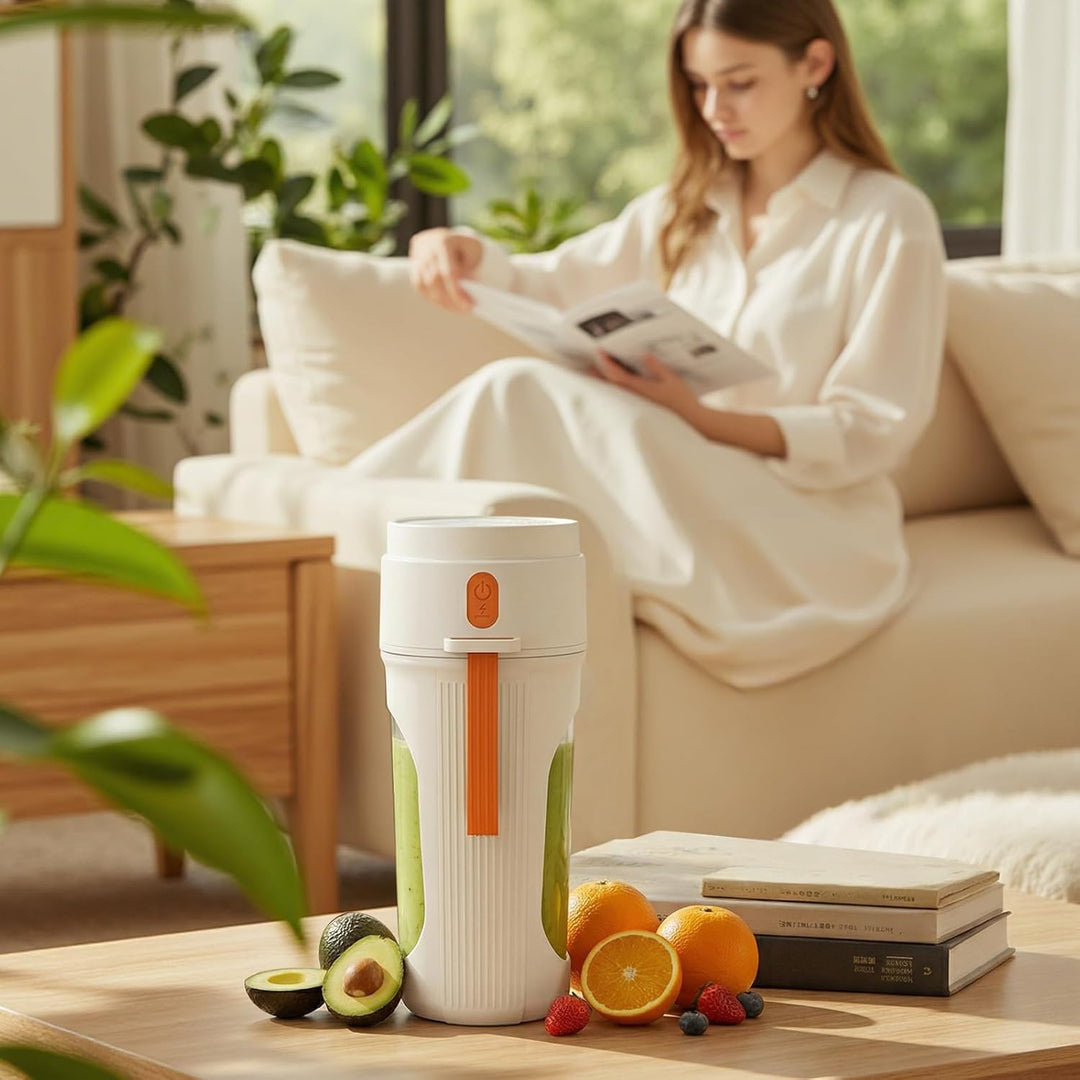 450ml Tragbarer Mixer für Smoothie,Leistungsstarker Mini Standmixer,Auslaufsicherer Deckel,Type-C La