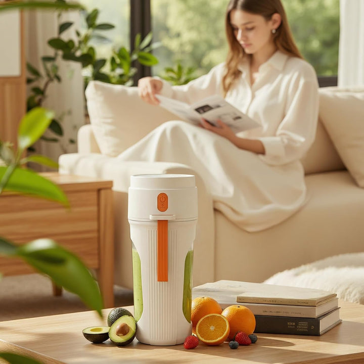 450ml Tragbarer Mixer für Smoothie,Leistungsstarker Mini Standmixer,Auslaufsicherer Deckel,Type-C La