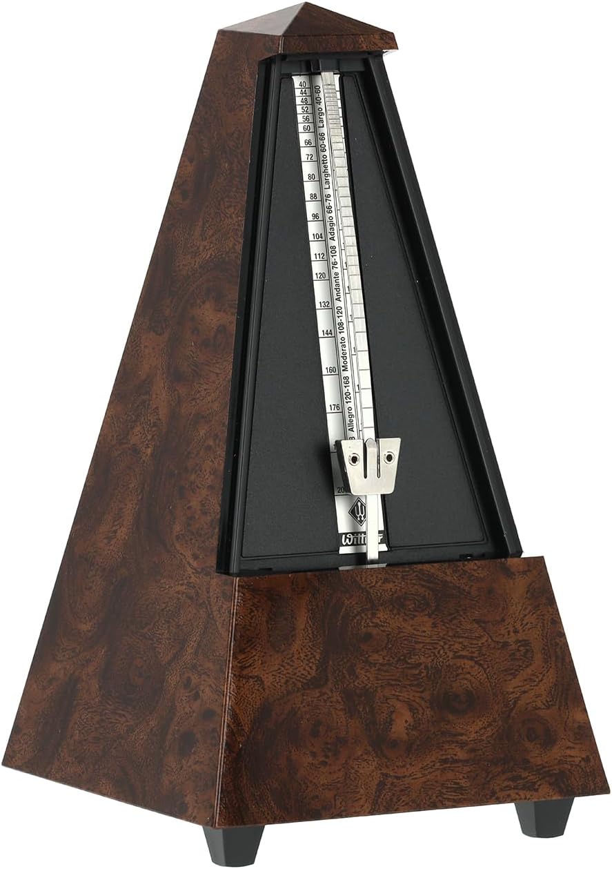 Wittner Metronom 845001 Kunststoffgehäuse ohne Glocke Taktell Pyramidenform Wurzelholz, 845001