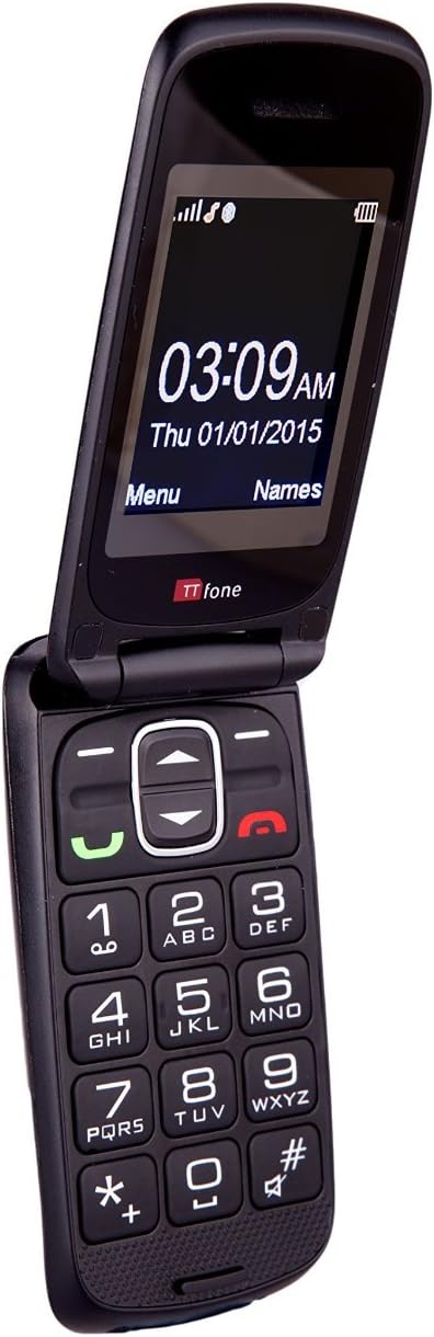 TTfone Star Simple Einfach zu Benutzendes Sim-Freies Klapptelefon mit grossen Tasten (Grau), Grau