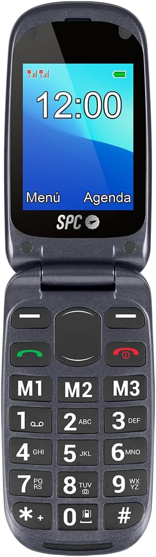 SPC Harmony - Mobiltelefon mit Klappdeckel für Senioren mit grossen Ziffern und Buchstaben, Doppelte