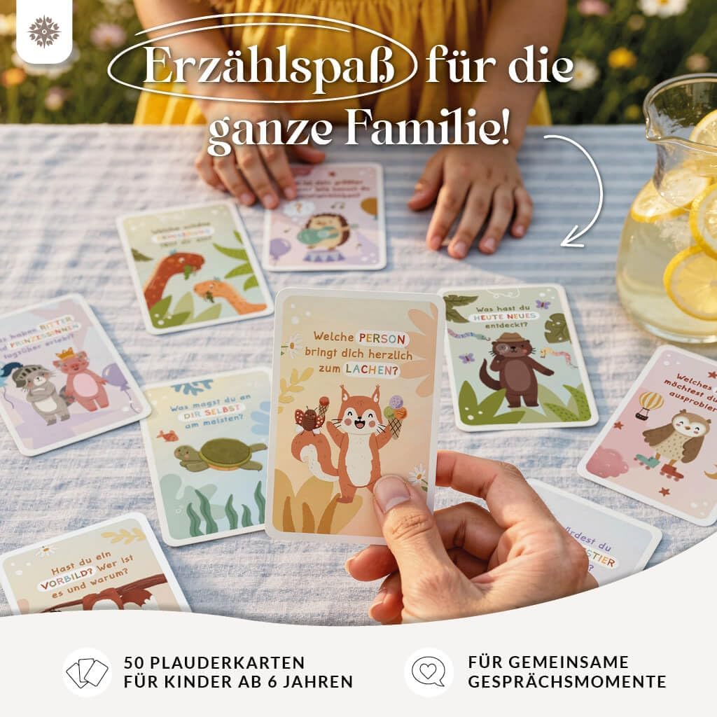 LEBENSKOMPASS® Plauderkarten Kinder ab 5 Jahren - 50 Gesprächskarten Kinder in Box - Gefühlekarten,